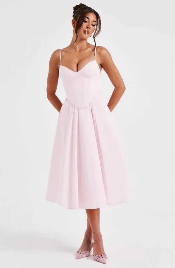 Midi Dress with A-Line and Classic Design - Nataly