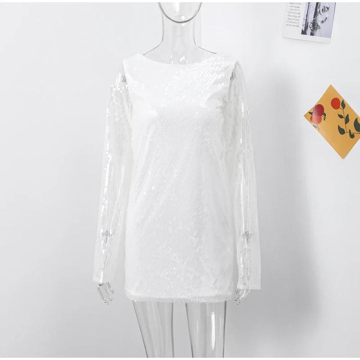 Mini sequin dress with open back - SOL