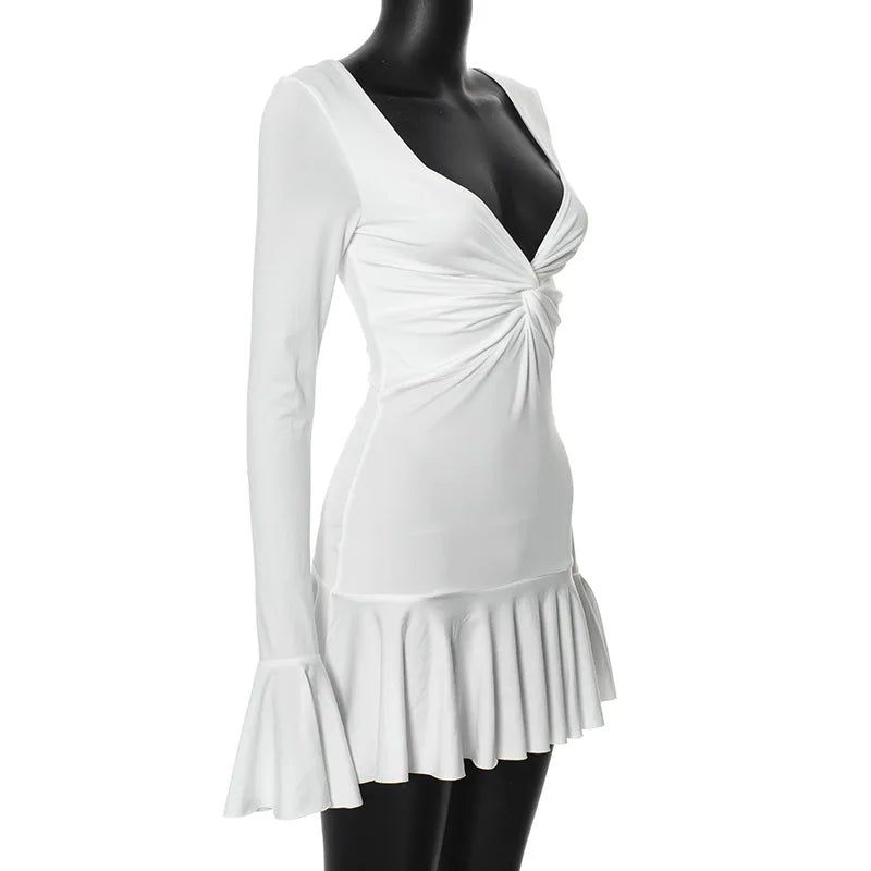 Mini Dress with Ruffle and Bell Sleeves - Doria