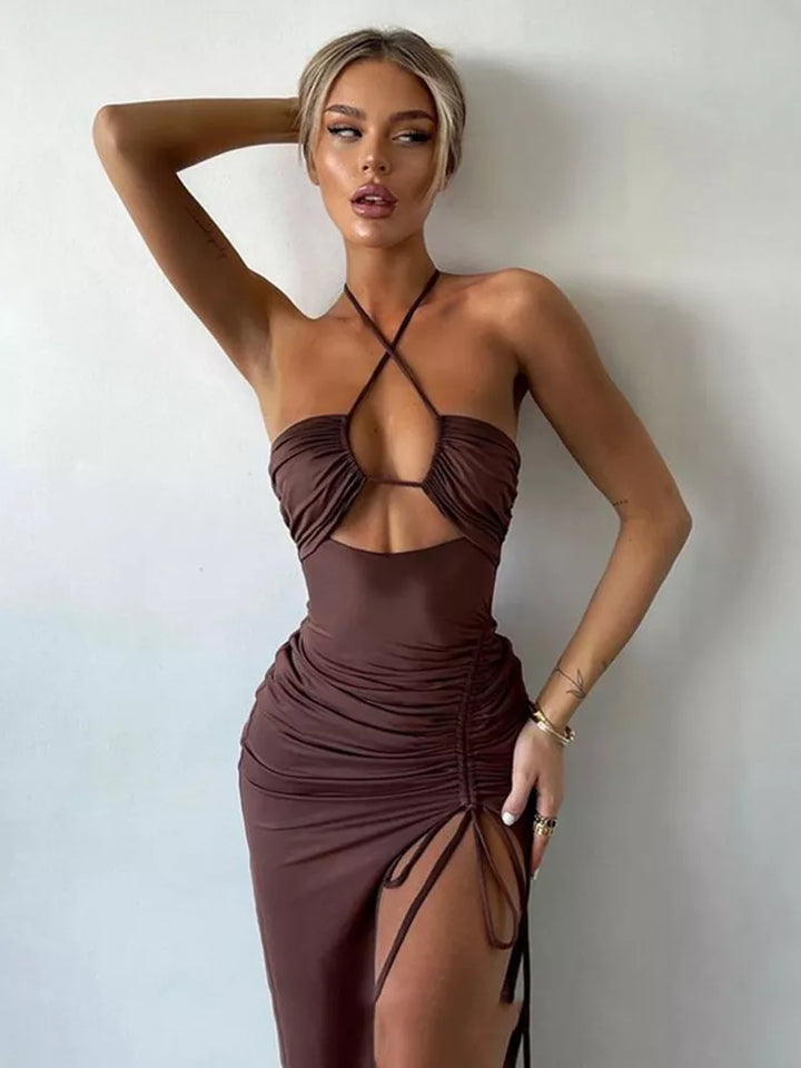 Dress with Deep Slit - Ariel