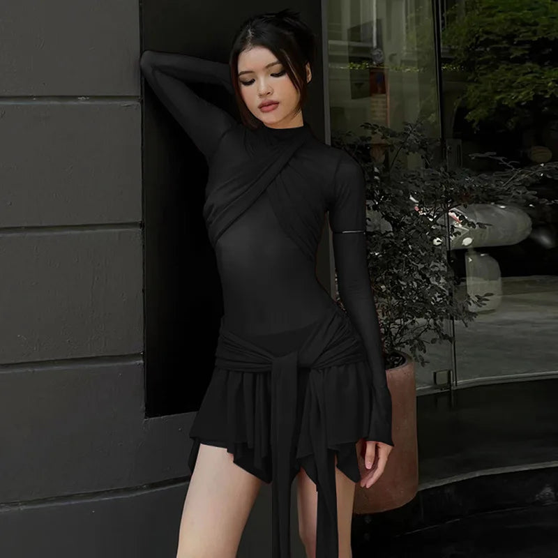 Mini Dress with Unique Design - Grizzy