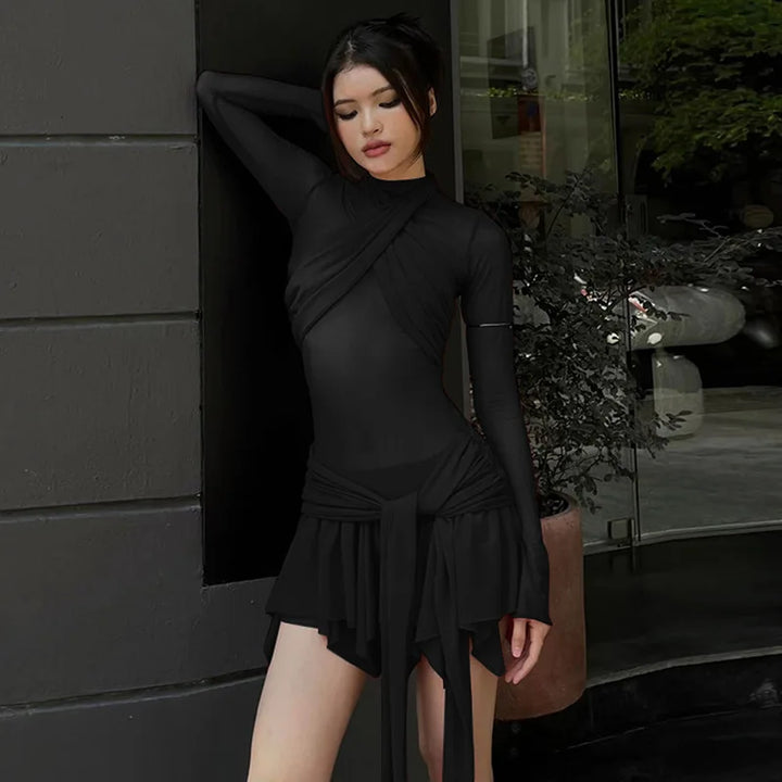 Mini Dress with Unique Design - Grizzy