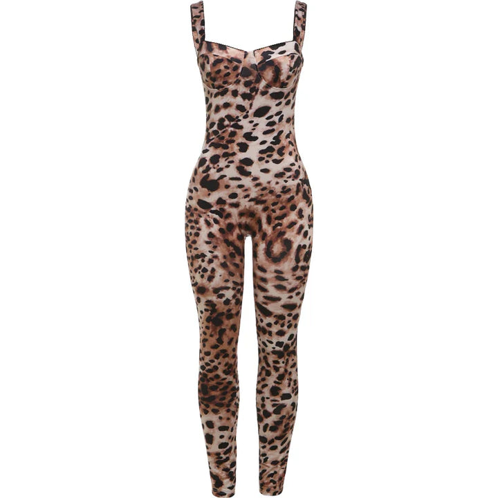 Shaping Leopard Print Jumpsuit - Cameron