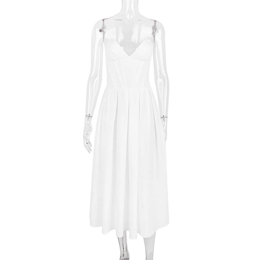 Strapless Midi Dress with Pockets - Fanny