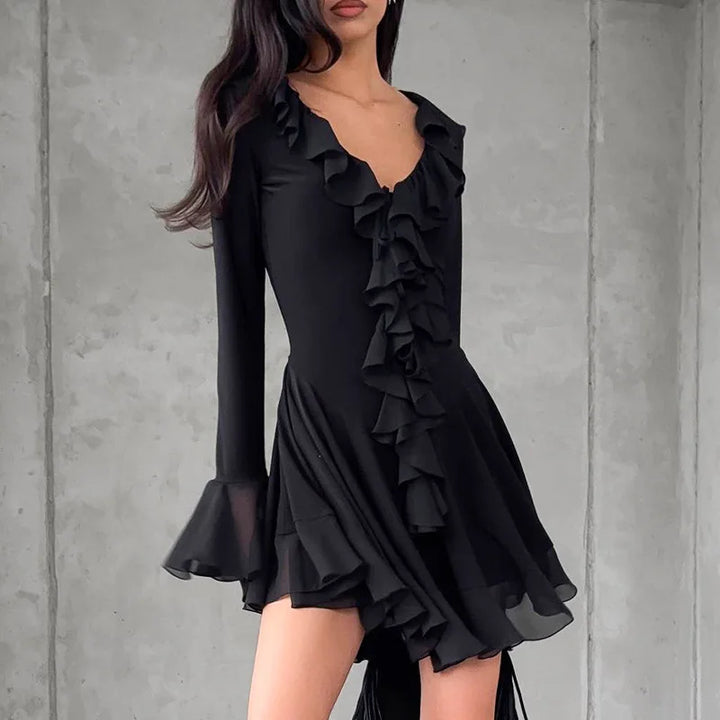 Mini dress with ruffle detail - ALINA