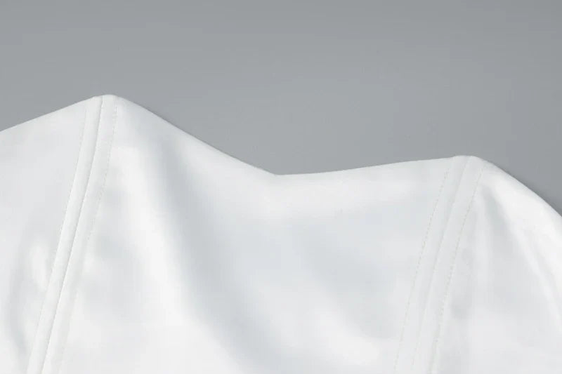 Two-Piece Satin Set with Strapless Top and Maxi Skirt - Siana