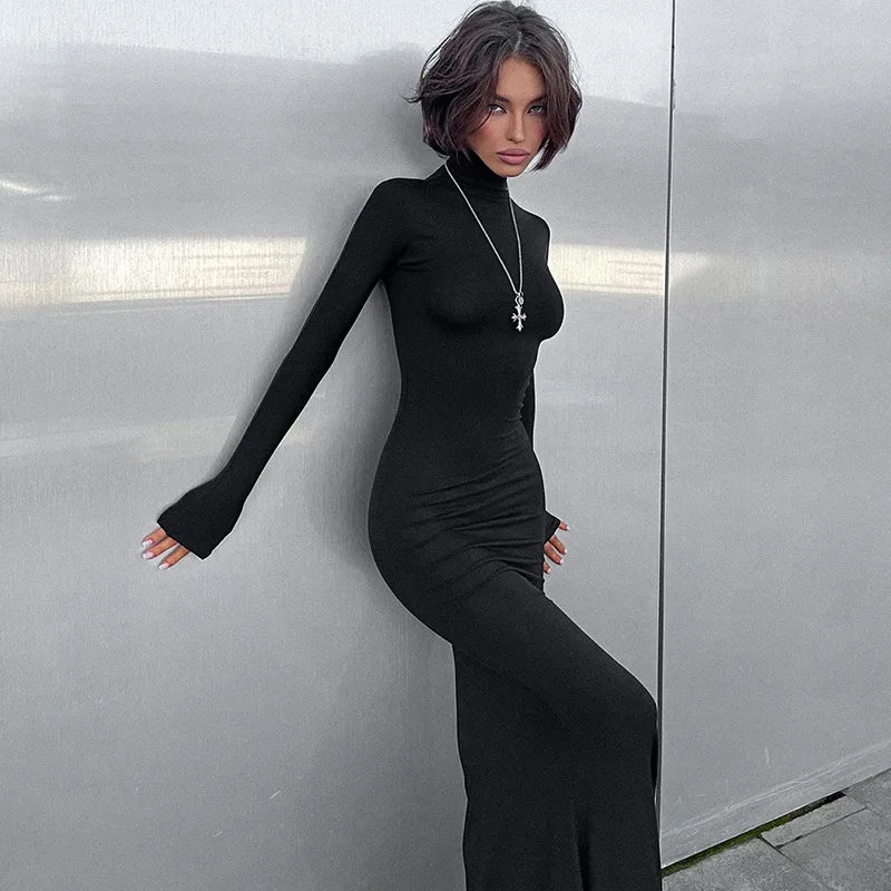 Maxi Dress with Turtleneck Collar - Alabama