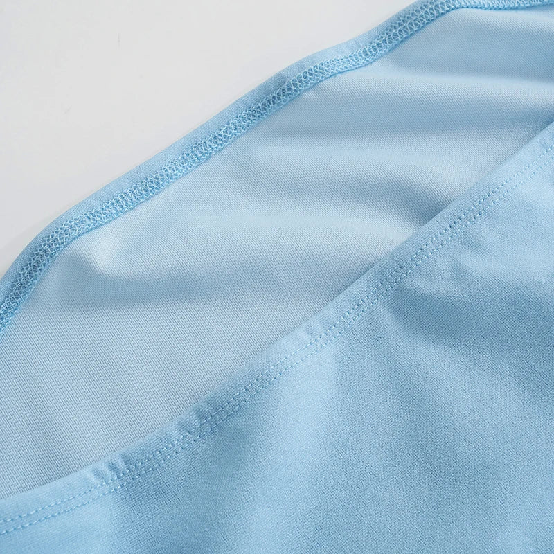 Fitted strapless mini dress decorated with ruffle - Blue
