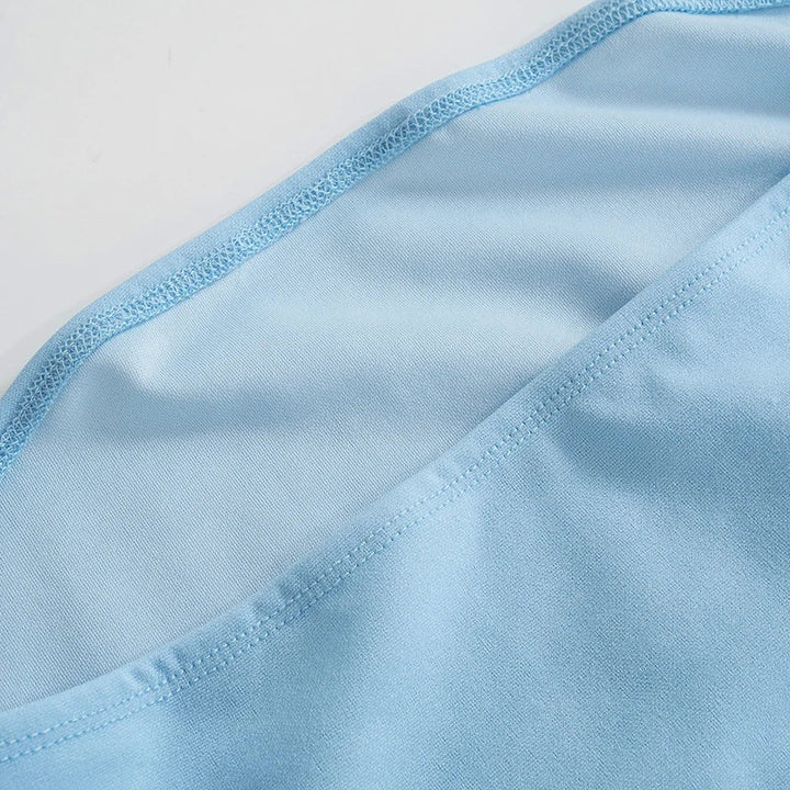 Fitted strapless mini dress decorated with ruffle - Blue