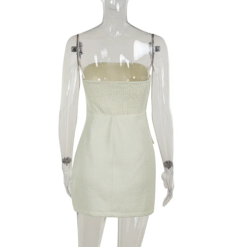 Strapless woven mini dress with short blazer - Leo