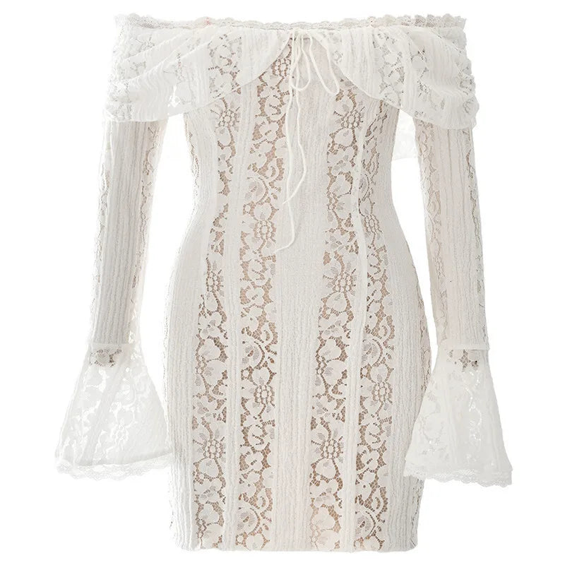 Off-Shoulder Lace Mini Dress - Maria