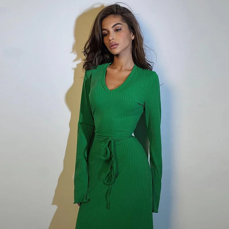 Knitted maxi dress with elegant look - Tula