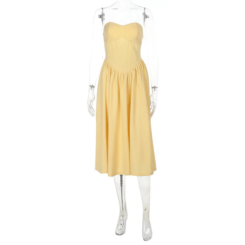 Midi strapless A-line dress - Sol