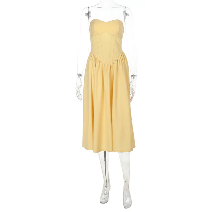 Midi strapless A-line dress - Sol