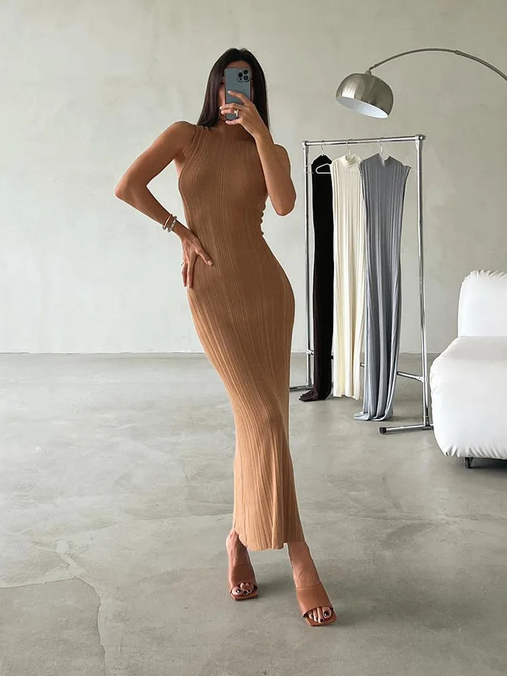 Maxi Dress with Low Turtleneck - Andriana