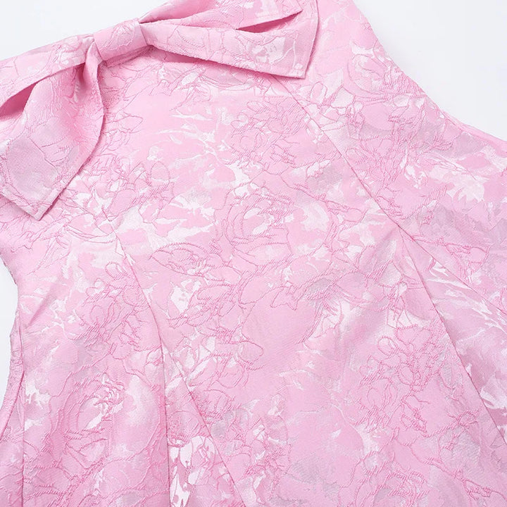 Mini Strapless A-Line Dress with Bow and Floral Embroidery Detail - Alina
