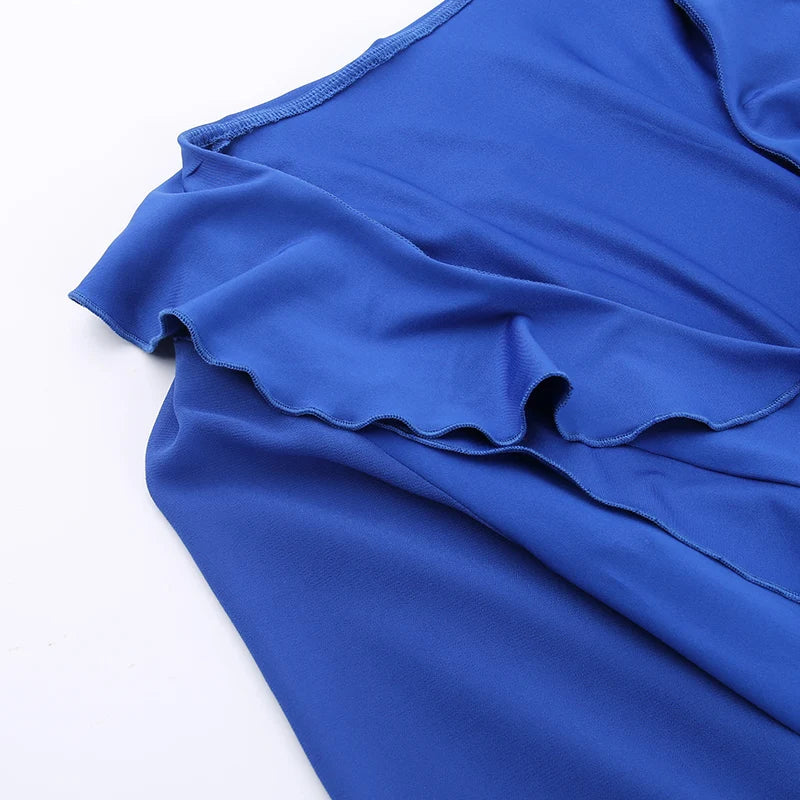 Mini Dress with Ruffle and Bell Chiffon Sleeves - Felis