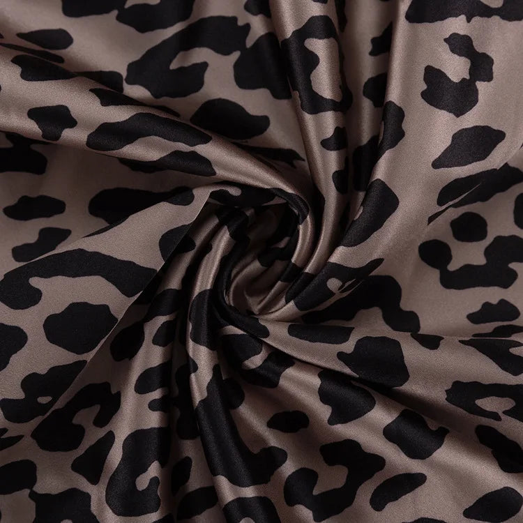 Leopard print satin maxi skirt - TAY