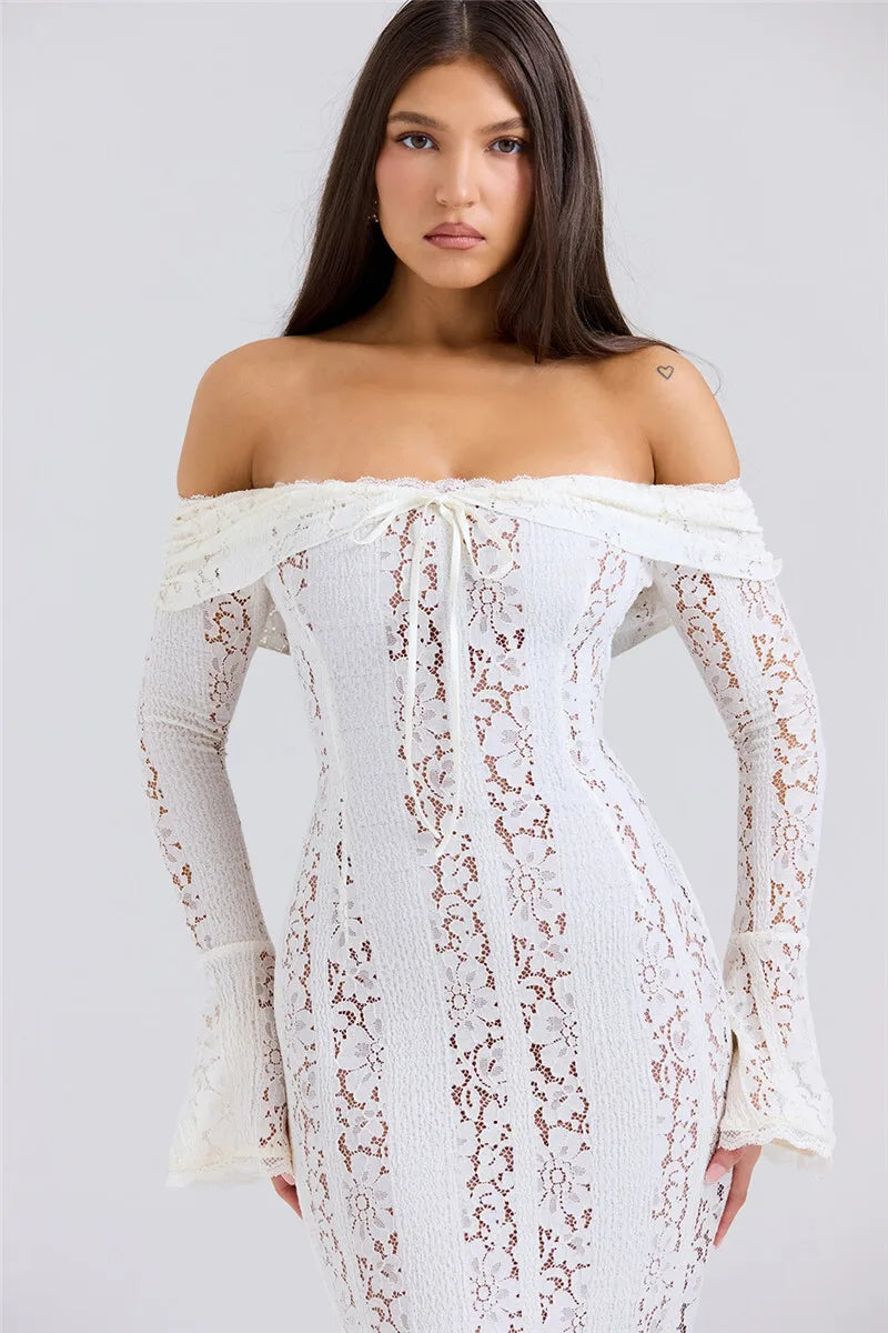 Off-shoulder lace maxi dress - Jane