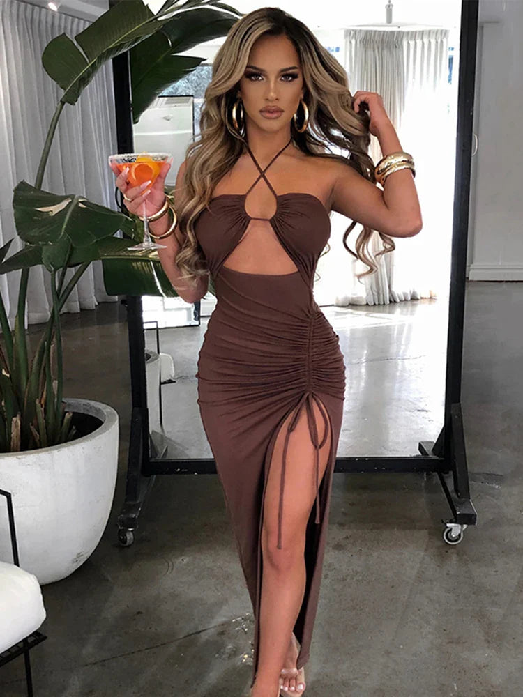 Dress with Deep Slit - Ariel