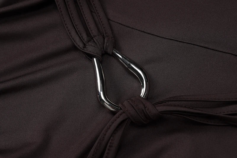 Mini Dress with Waist Belt Detail and Off-Shoulder Design - Antonella