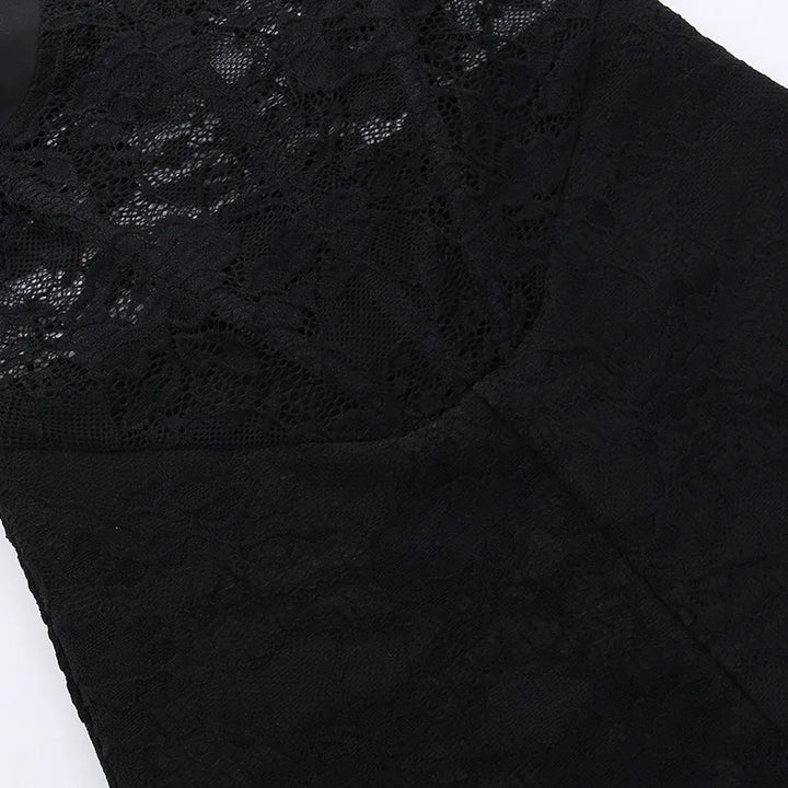 Strapless short pants jumpsuit with lace corset detail - Alex