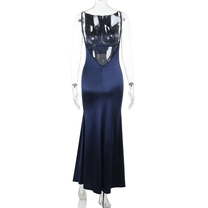 Maxi satin dress with open back - Rain