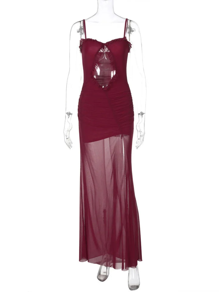 Maxi dress with slit and open design - Harmonia