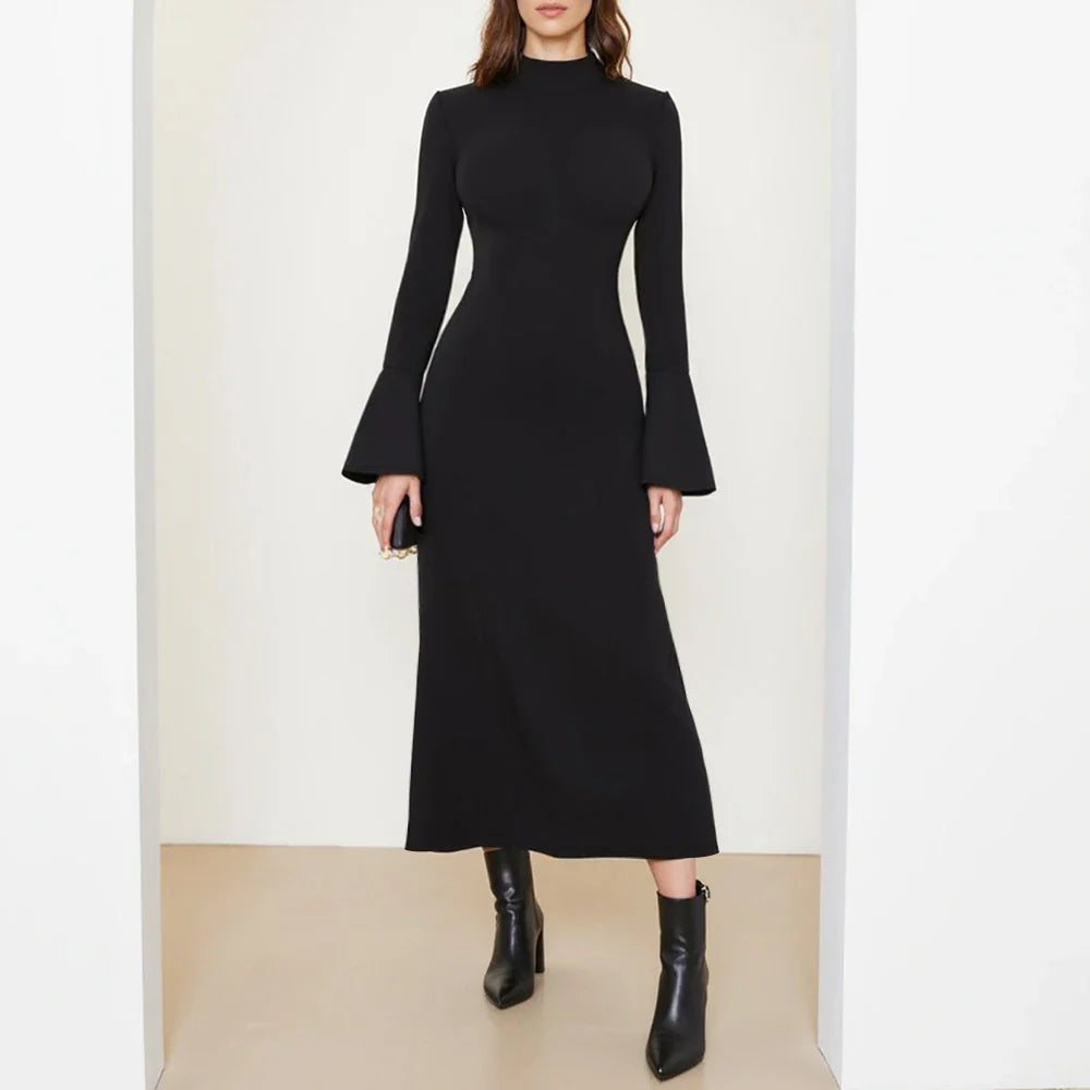 Elegant Maxi Dress with Bell Sleeves - Ayla