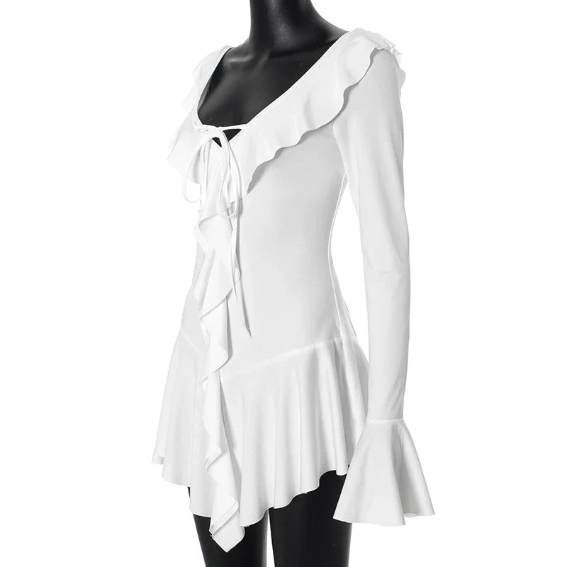 Mini Dress with Ruffle and Bell Sleeves - Philly