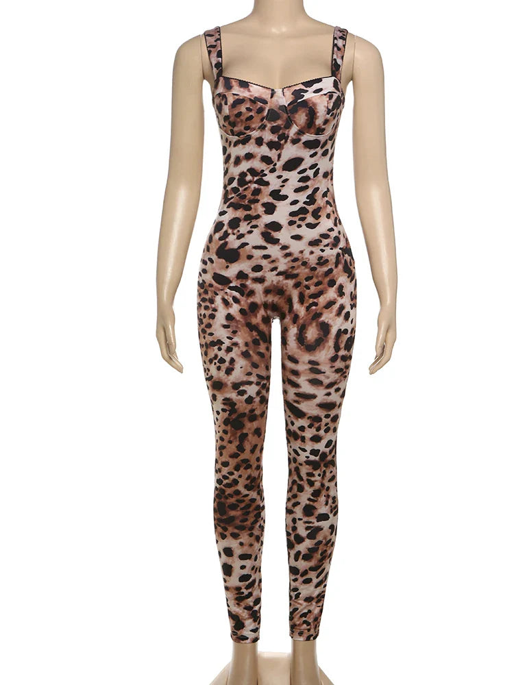 Shaping Leopard Print Jumpsuit - Cameron