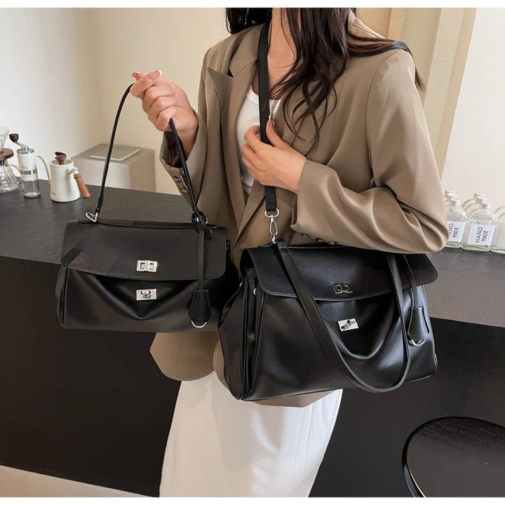 תיק עור סגירת אבזם