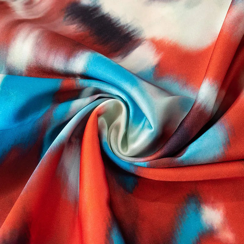 Colorful Satin Maxi Dress - Skylar