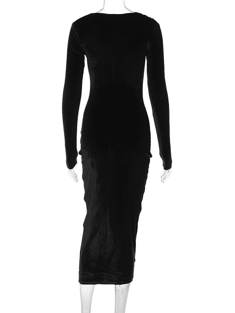 Velvet midi dress - Lorenza