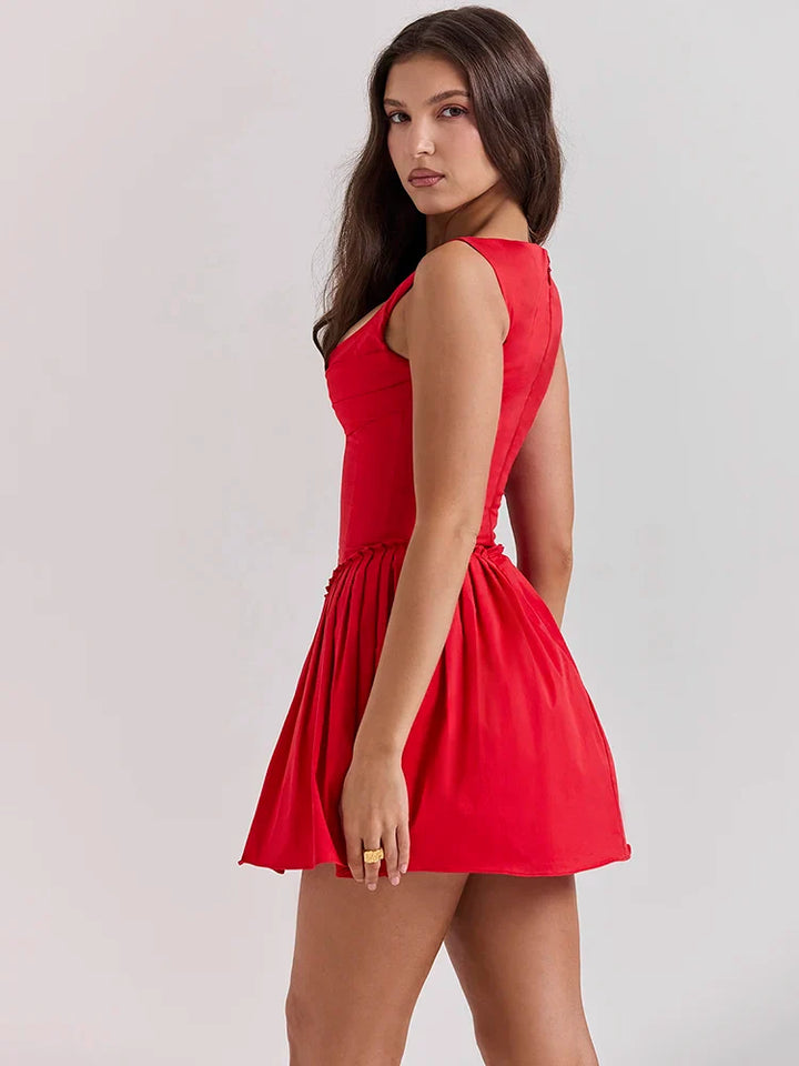 A-line mini dress with pin closure - Lotem