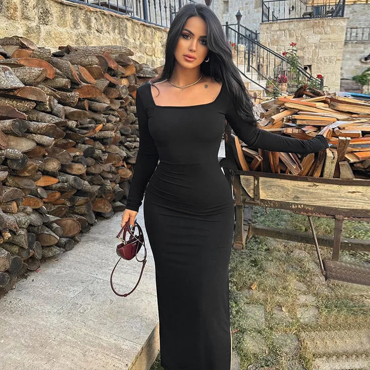 Shaping Maxi Dress with Back Tie for Waist Fit - Madeleine