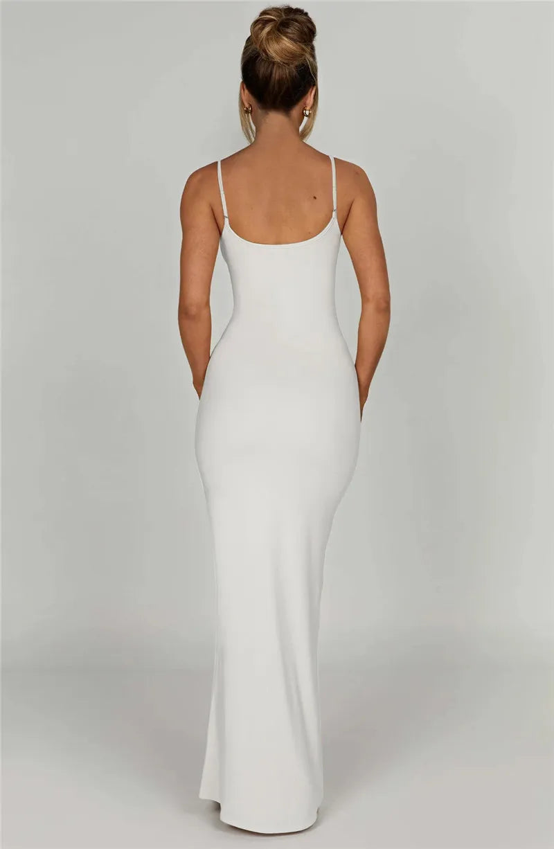 Fitted maxi dress with shaping fabric - Jordi