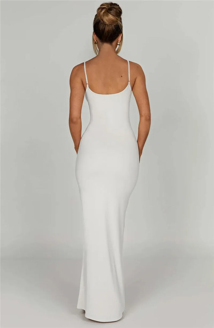 Fitted maxi dress with shaping fabric - Jordi