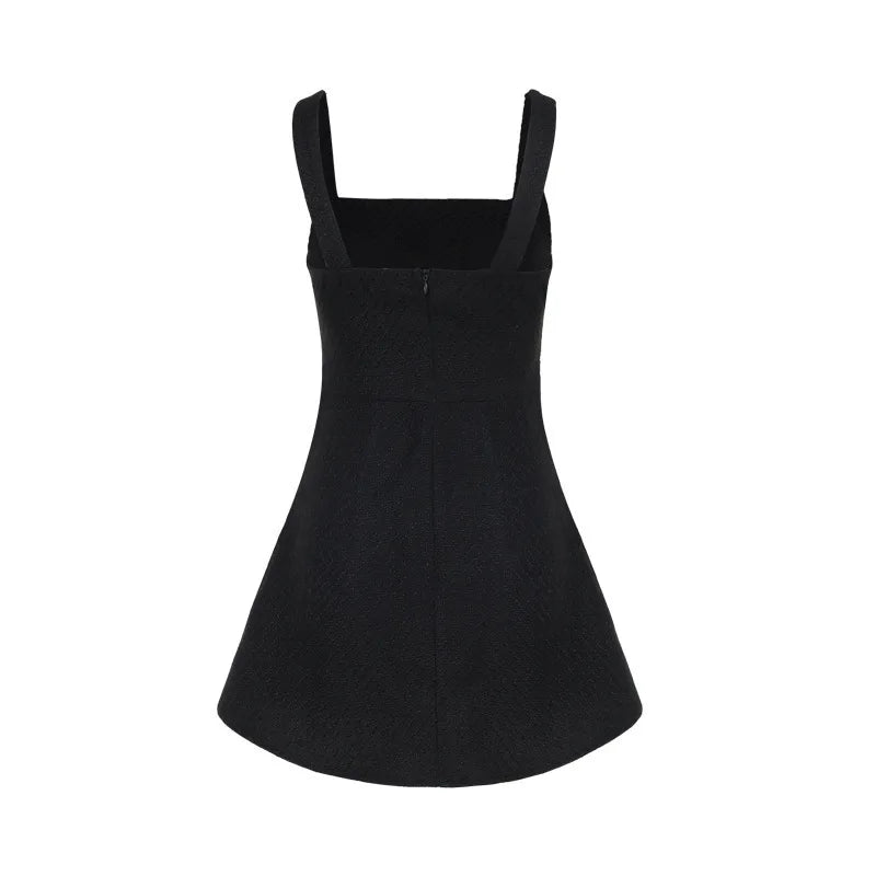 Woven mini dress in A-line cut with pocket decoration - Mili