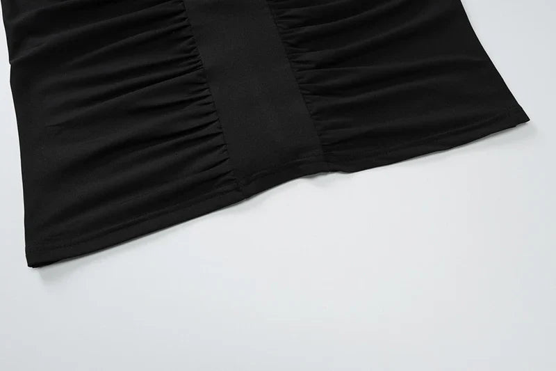Maxi Dress with Ruching, Open Back, and Neck Tie - Lima
