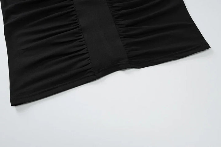 Maxi Dress with Ruching, Open Back, and Neck Tie - Lima
