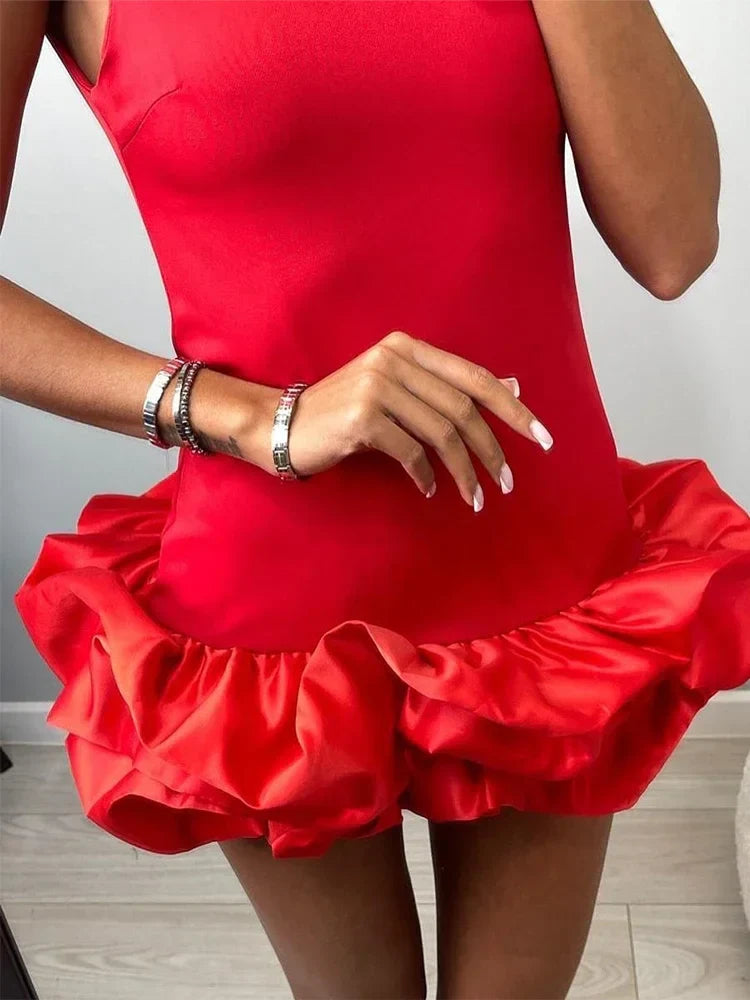 Mini Dress with Whipped Cream Design - Rosalie