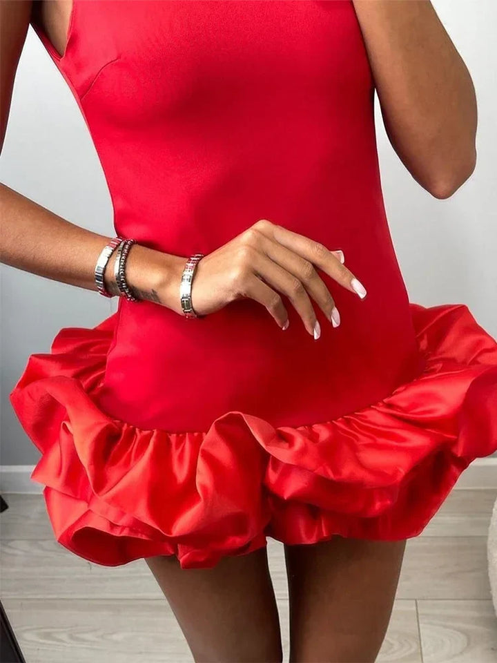Mini Dress with Whipped Cream Design - Rosalie