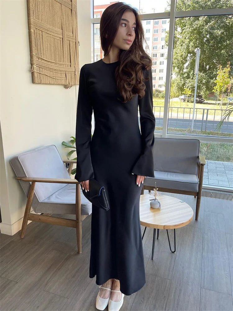 Satin maxi dress - Dekel