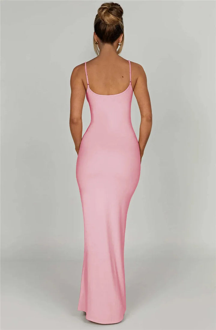 Fitted maxi dress with shaping fabric - Jordi