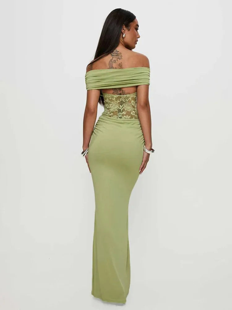 Off-shoulder lace maxi dress - Jessica