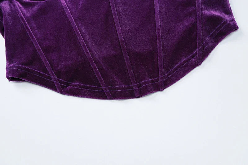 Velvet Two-Piece Set with Fitted Maxi Skirt and Top - Miranda