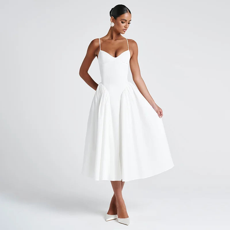 Midi Dress with Classic A-Line Design - Marta