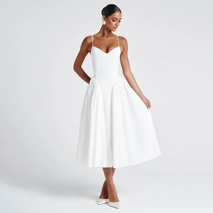 Midi Dress with Classic A-Line Design - Marta