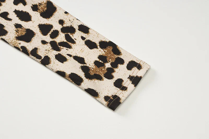 Leopard print maxi dress with turtleneck - Marilyn